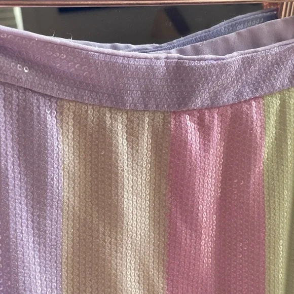 Olivia Rubin Penelope Sequin Pastel Rainbow Skirt